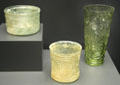 Roman mold-blown glass cups & beakers at Getty Museum Villa. Malibu, CA.