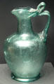 Roman blown glass blue pitcher with looped handle at Getty Museum Villa. Malibu, CA.