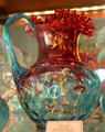 Red & glue glass pitcher at Historical Glass Museum. Redlands, CA