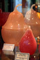 Art glass pears with one on right by New England Glass Works at Historical Glass Museum. Redlands, CA.