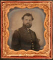 Photograph of Union soldier Lt. Logan Crawford at Lincoln Shrine. Redlands, CA.