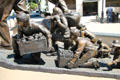 Detail of fruit pickers on Cesar E. Chavez Memorial by Ignacio Gomez on Main St. Mall. Riverside, CA.