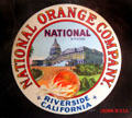 National Orange Co. of Riverside, CA label at Riverside Museum. Riverside, CA