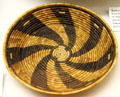 Cahuilla basket tray with whirlwind pattern at Riverside Museum. Riverside, CA.
