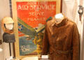 World War I American poster, flying cap & coat at March Field Air Museum. Riverside, CA.
