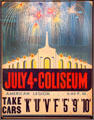 Poster for July 4th fireworks at LA Coliseum at Orange Empire Railway Museum. Perris, CA.