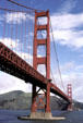 Golden Gate Bridge 6,450 feet with 4,200 feet between towers by Joseph Strauss. San Francisco, CA.
