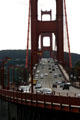 Traffic curving off north end of Golden Gate Bridge. San Francisco, CA.
