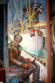 Idle shipyard mural by William Hestal in Coit Tower. San Francisco, CA.