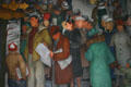 Crowd in the street mural by Victor Arnautoff in Coit Tower. San Francisco, CA.