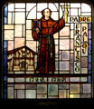 Padre Francisco Palou founder of Mission San Francisco de Asis in stained glass at Mission Dolores. San Francisco, CA.