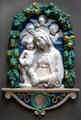Virgin & Child with Putti glazed terracotta relief by Andrea della Robbia of Florence at Legion of Honor Museum. San Francisco, CA.
