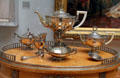 Silver tea service by Peter Carl Fabergé of Saint Petersburg, Russia at Legion of Honor Museum. San Francisco, CA.