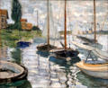 Sailboats on Seine at Petit-Gennevilliers painting by Claude Monet at Legion of Honor Museum. San Francisco, CA.
