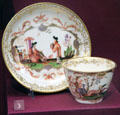 Porcelain teabowl & saucer by Meissen Porcelain Manuf. of Germany at Legion of Honor Museum. San Francisco, CA.