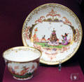 Porcelain teabowl & saucer by Meissen Porcelain Manuf. of Germany at Legion of Honor Museum. San Francisco, CA.