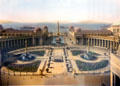 Hand-colored print shows Court of Universe of Panama-Pacific International Exposition in private collection. San Francisco, CA.