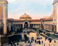 Hand-colored print shows Court of Four Seasons of Panama-Pacific International Exposition in private collection. San Francisco, CA.