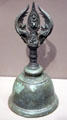 Bronze Angkor ritual Hindu bell from Cambodia or Northeastern Thailand at Asian Art Museum. San Francisco, CA.