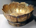 Gold & silver alloy lotus-shaped bowl from Cambodia at Asian Art Museum. San Francisco, CA.
