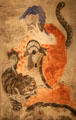 Mountain spirit & tiger painting from Korea at Asian Art Museum. San Francisco, CA.