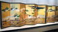 Gion festival on two six panel screens from Japan at Asian Art Museum. San Francisco, CA.