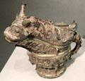 Bronze ritual wine vessel in form of animal from China at Asian Art Museum. San Francisco, CA