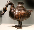 Bronze inlaid vessel in form of duck from China at Asian Art Museum. San Francisco, CA.
