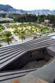 View of sculpted roof of de Young Museum & Golden Gate Park from observation tower. San Francisco, CA