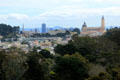View toward central San Francisco with St. Ignatius Church from observation tower of de Young Museum. San Francisco, CA.