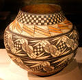 Acoma Pueblo polychrome earthenware storage jar at de Young Museum. San Francisco, CA.