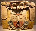 Maya earthenware incense burner from Mexico at de Young Museum. San Francisco, CA.