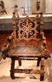 Carved royal chair from Ghana at de Young Museum. San Francisco, CA.