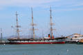 Three-masted Balclutha built in Glasgow, Scotland at Maritime National Historical Park. San Francisco, CA.