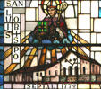 Stained glass San Luis Obispo de Tolosa Mission