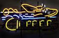 Neon sign of Pan Am Flying China Clipper at Alameda Naval Air Museum. Alameda, CA.