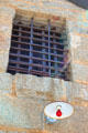 Iron barred window at Mariposa County Old Stone Jail. Mariposa, CA.