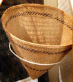 Miwuk Indian burden basket, twined redbud & willow at Mariposa Museum. Mariposa, CA.