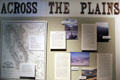 Display about trails used by settlers to cross the Sierras at Tuolumne County Museum. Sonora, CA.
