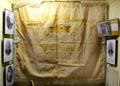 Ornate cloth banner of the Sociedad Mejicana of Sonora at Tuolumne County Museum. Sonora, CA.