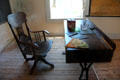 Teacher's desk & chair in Old Columbia Schoolhouse at Columbia State Historic Park. Columbia, CA.