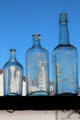 Antique clear glass bottles at Calaveras County Downtown Museum. San Andreas, CA.