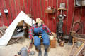 Display depicting miner's tent & working & living equipment at Red Barn Museum. San Andreas, CA.