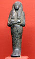 Steatite stone Ushabti to perform tasks in afterlife at Rosicrucian Egyptian Museum. San Jose, CA.