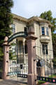 Entrance gate at Preservation Park opposite Pardee Home. Oakland, CA