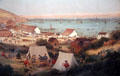 Detail of miner's tents on San Francisco in July, 1849 painting by George Henry Burgess at Oakland Museum of California. Oakland, CA.