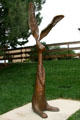 Chauncey sculpture of stylized rabbit by Jim Budish at Leanin' Tree Museum. Boulder, CO.