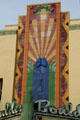 Art Deco tile work marquee of Boulder Theater. Boulder, CO