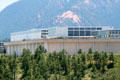 Academic & dormitory buildings sit on man-made platform of USAF Academy. Colorado Springs, CO.