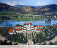 Broadmoor Hotel graphic after 1921 photo taken from airplane. Colorado Springs, CO.